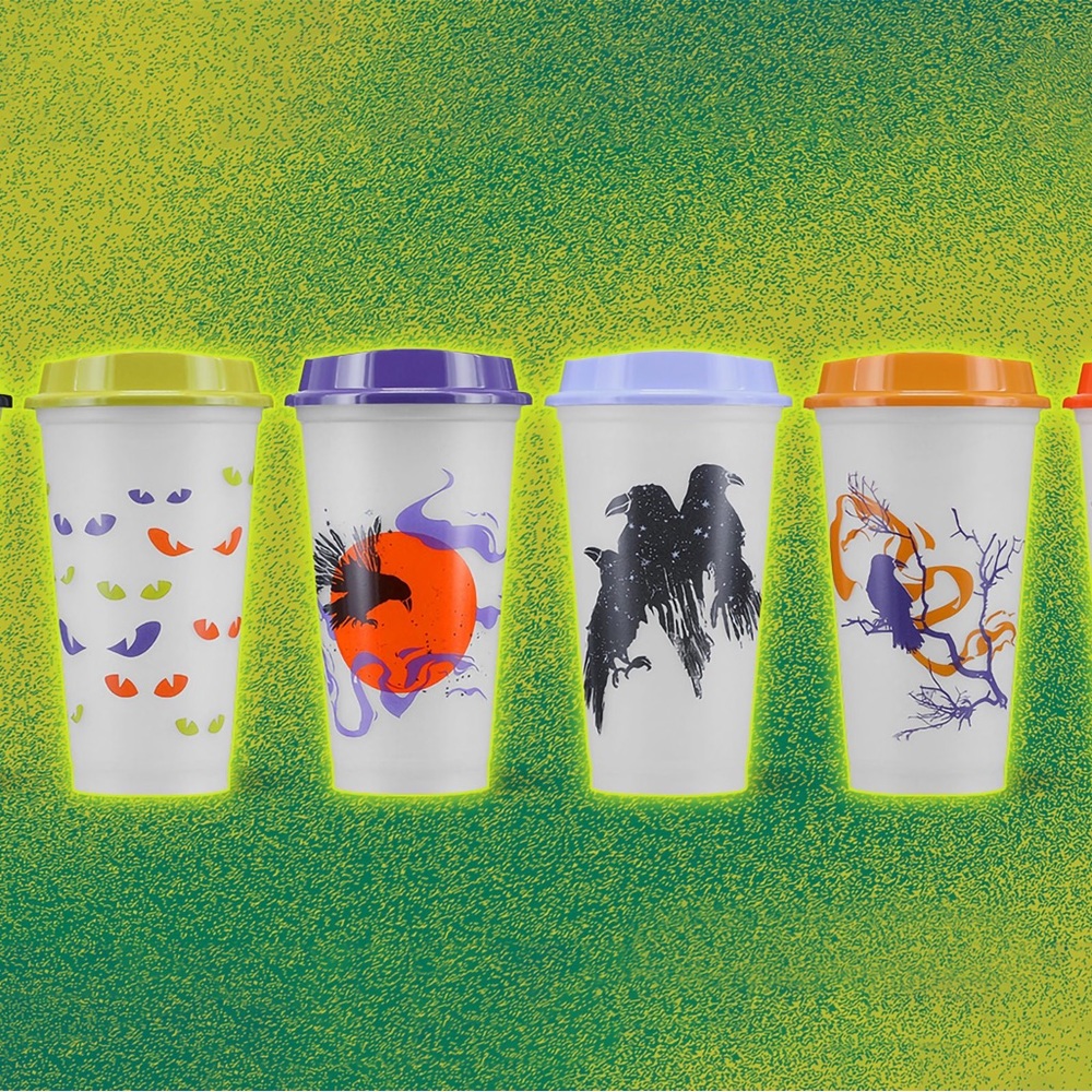NWT Starbucks Glow in the Dark Halloween Hot Cups (6-Pack) (16 oz) - Picture 4 of 12